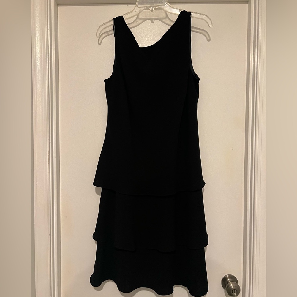 Evan Picone Black Layered Midi Dress